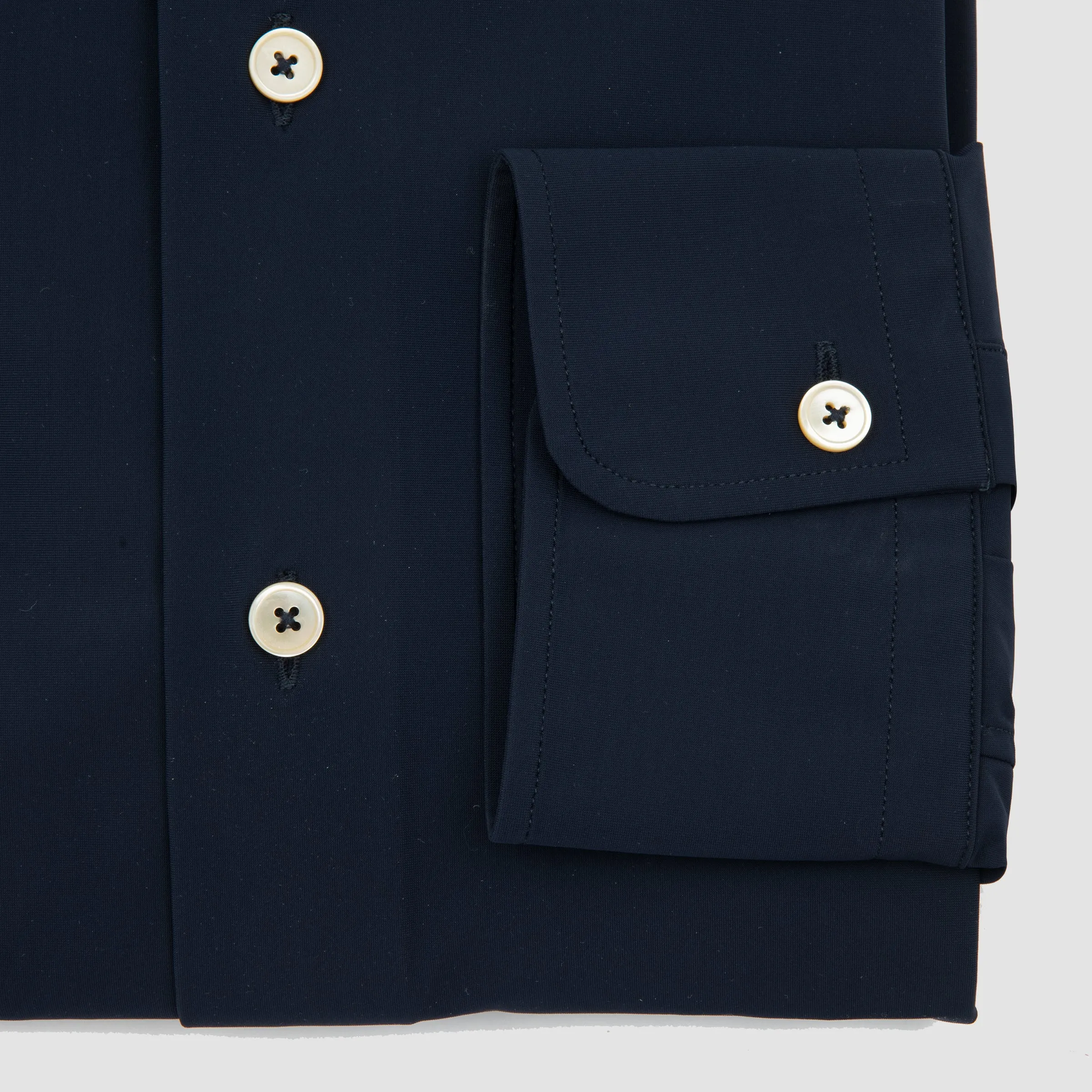 Tecno Stretch Easy Care Solid Sport Shirt Navy