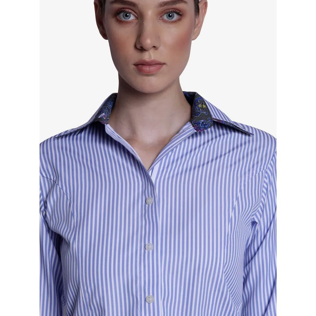 TuffRider Ladies ADEY Double Collar Stripe Shirt