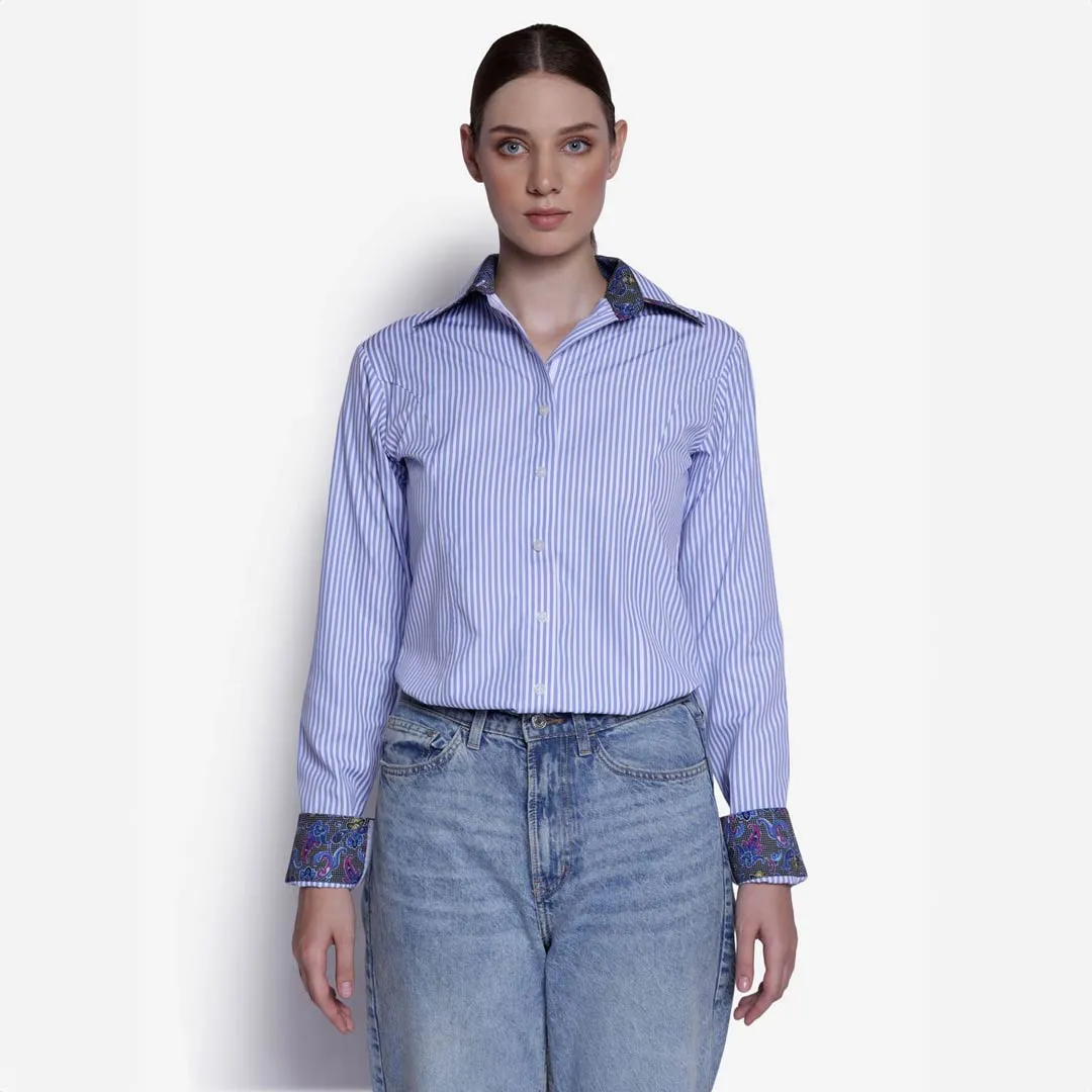 TuffRider Ladies ADEY Double Collar Stripe Shirt