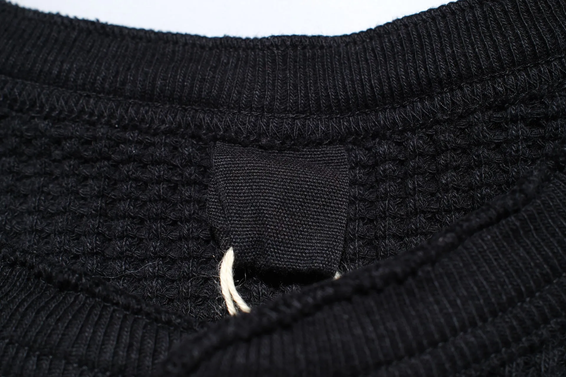 UES Ultra Heavyweight "Big Waffle" L/S Henley Thermal (Black)
