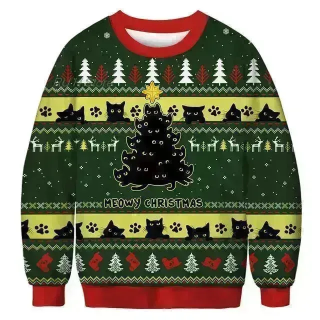 Ugly Christmas Sweater Santa Elf Couple Sweatshirt