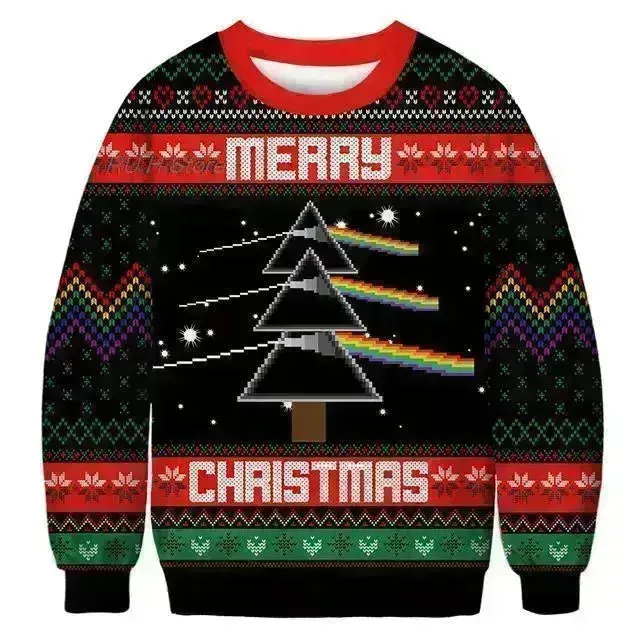 Ugly Christmas Sweater Santa Elf Couple Sweatshirt