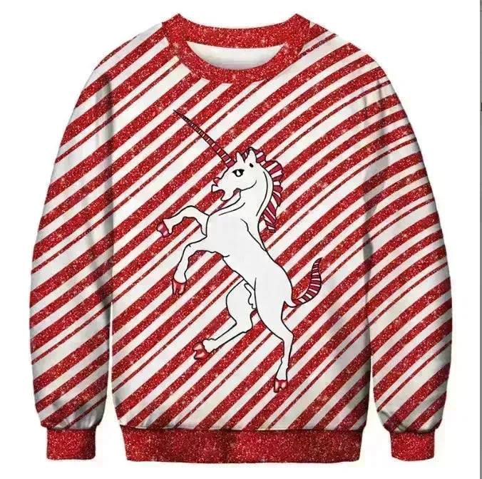 Ugly Christmas Sweater Santa Elf Couple Sweatshirt
