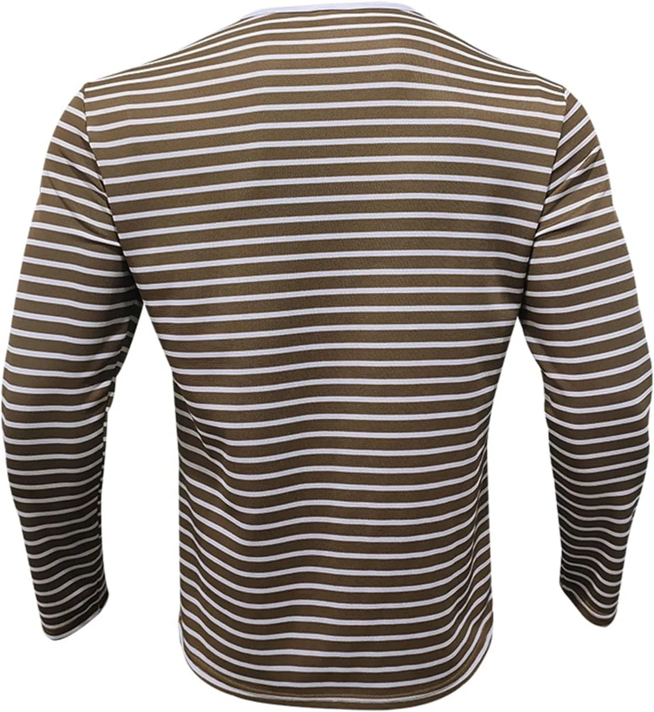 V Neck T Shirts Men Cotton Striped Slim Fit Henley Summer Deep Vneck Shirt Long Sleeve Workout Button Down Causal Top