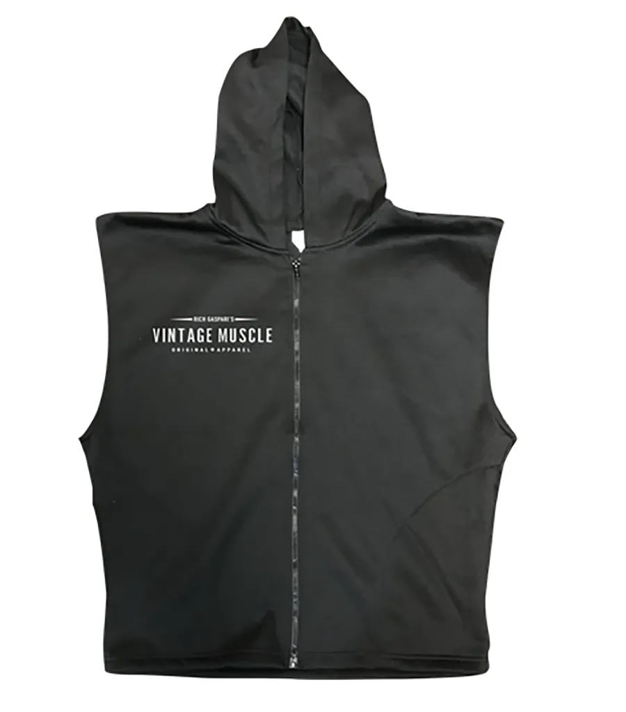 Vintage Muscle - "The Gun Show" Sleeveless Hoodie - Black