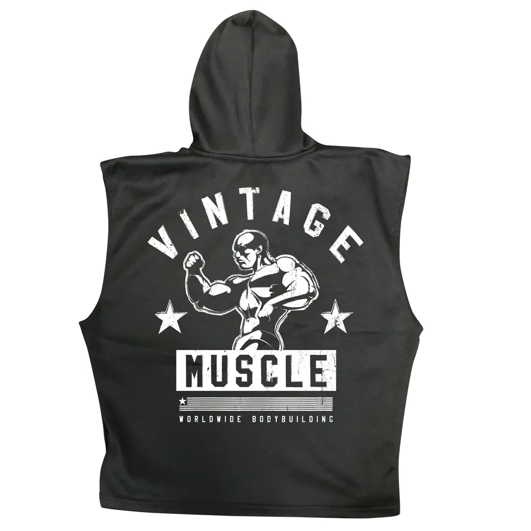 Vintage Muscle - "The Gun Show" Sleeveless Hoodie - Black