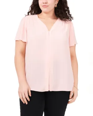Violet Flutter Sleeve Blouse | FRESH PINK