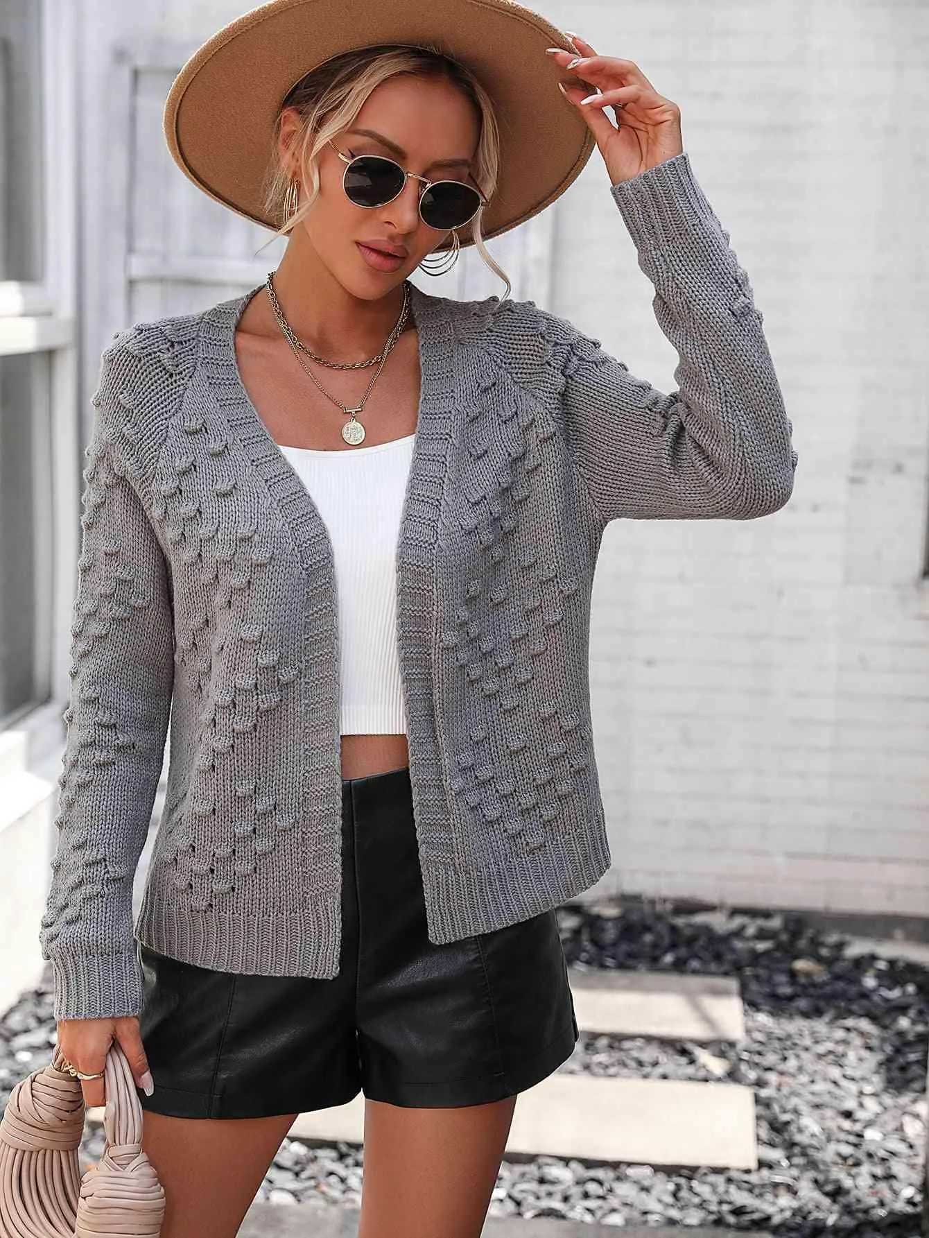 Warm Support Open Front Knit Cardigan