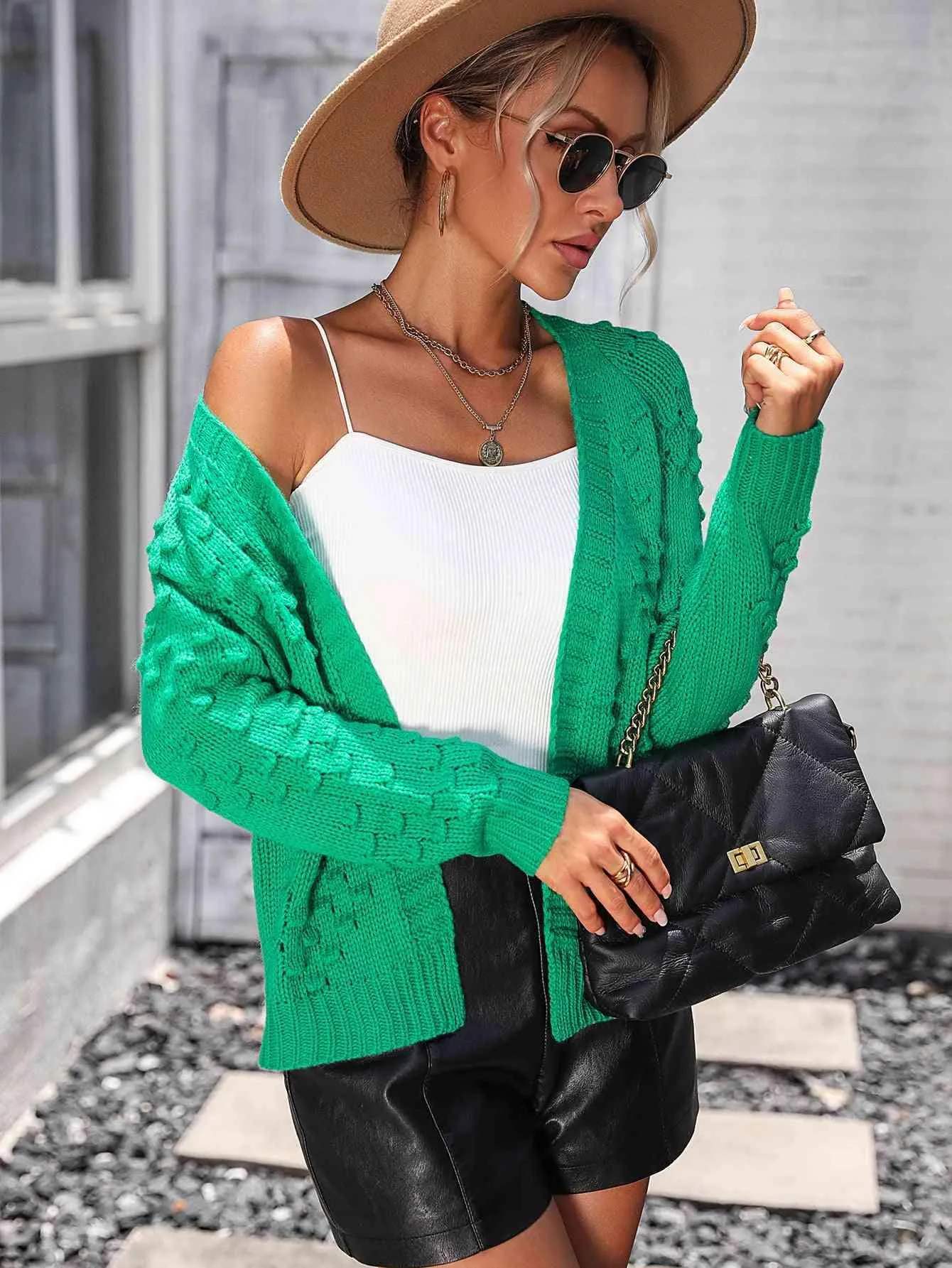 Warm Support Open Front Knit Cardigan