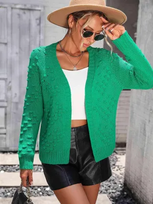 Warm Support Open Front Knit Cardigan