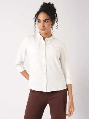 Women Slim Fit White Shirt