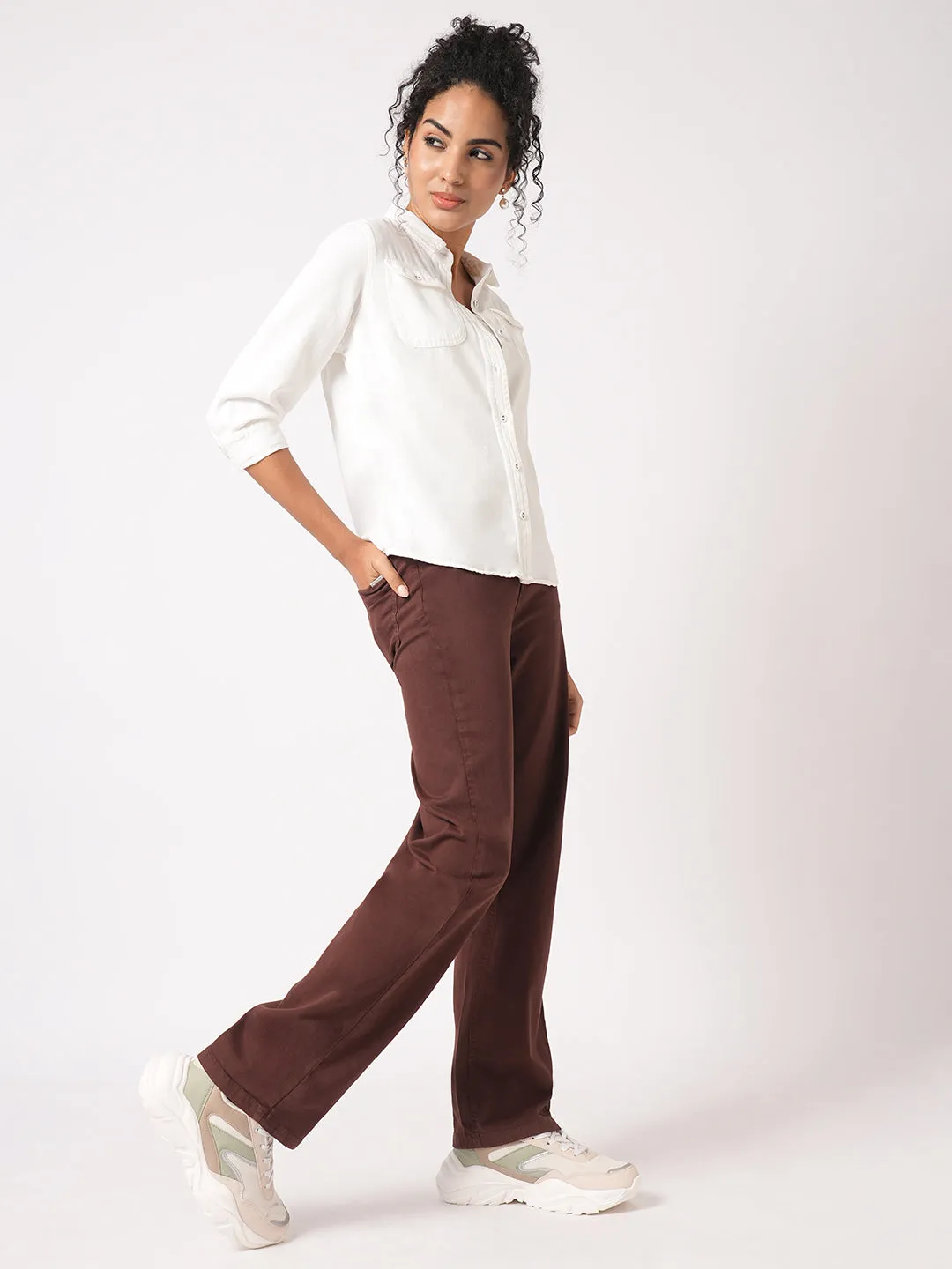 Women Slim Fit White Shirt