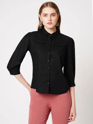 Women Solid Casual Slim Fit Shirt