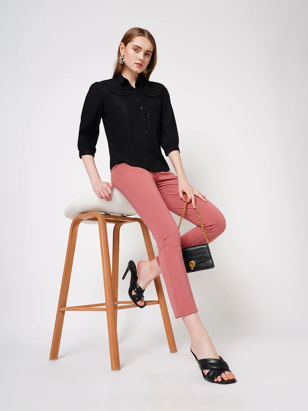 Women Solid Casual Slim Fit Shirt