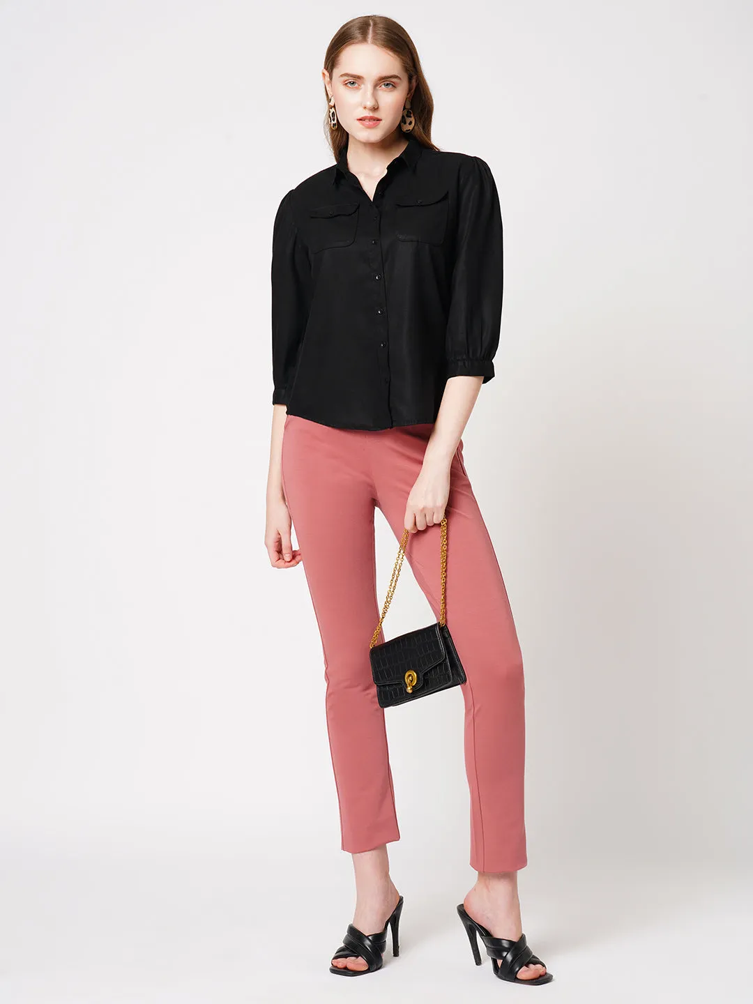 Women Solid Casual Slim Fit Shirt