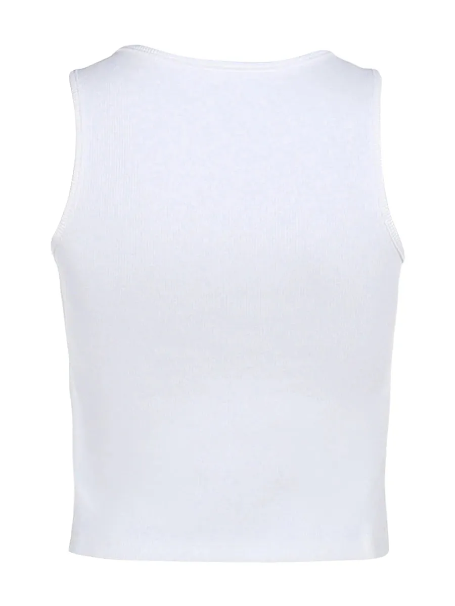 Women Y2K Fairy Print Sleeveless Crop Tank Top E-Girl Grunge Fashion