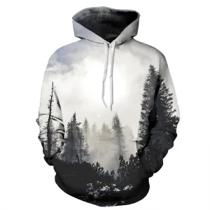 Women's 3D Forest Print Hoodies
