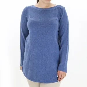 Women's Knitted Plain Sweater,Blue