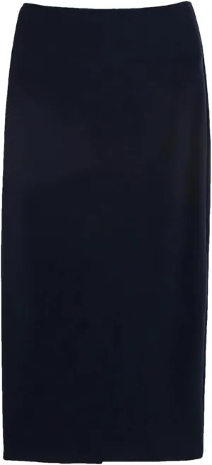 Women's Midi Skirts Elegant Solid High Waist Rear Slit Knitted Office Formal Skirt
