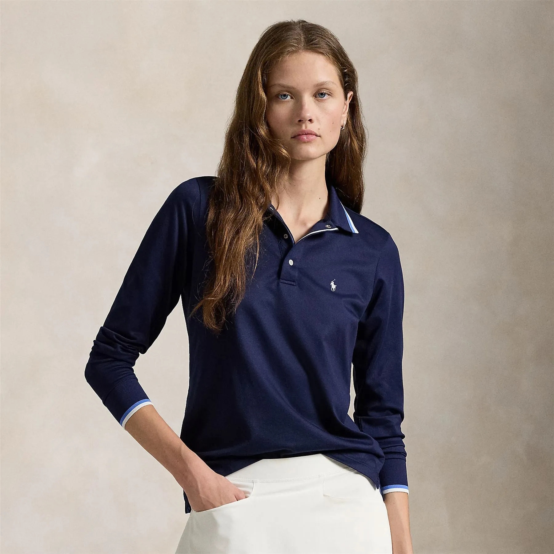 Womens RLX Tour Pique Polo Refined Navy Multi - AW24