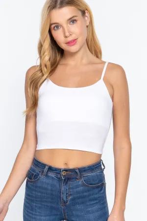 Women's Round Neck W/removable Bra Cup Cotton Spandex Bra Top