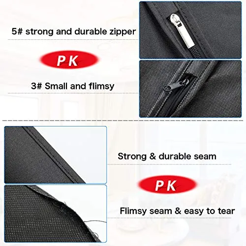 Zilink Garment Bags Suit Bags for Storage and Travel 54 inches Breathable Dust-Proof Dress Protector Bag with Clear Window for Suit, Dresses, Winter Coat, Pack of 3